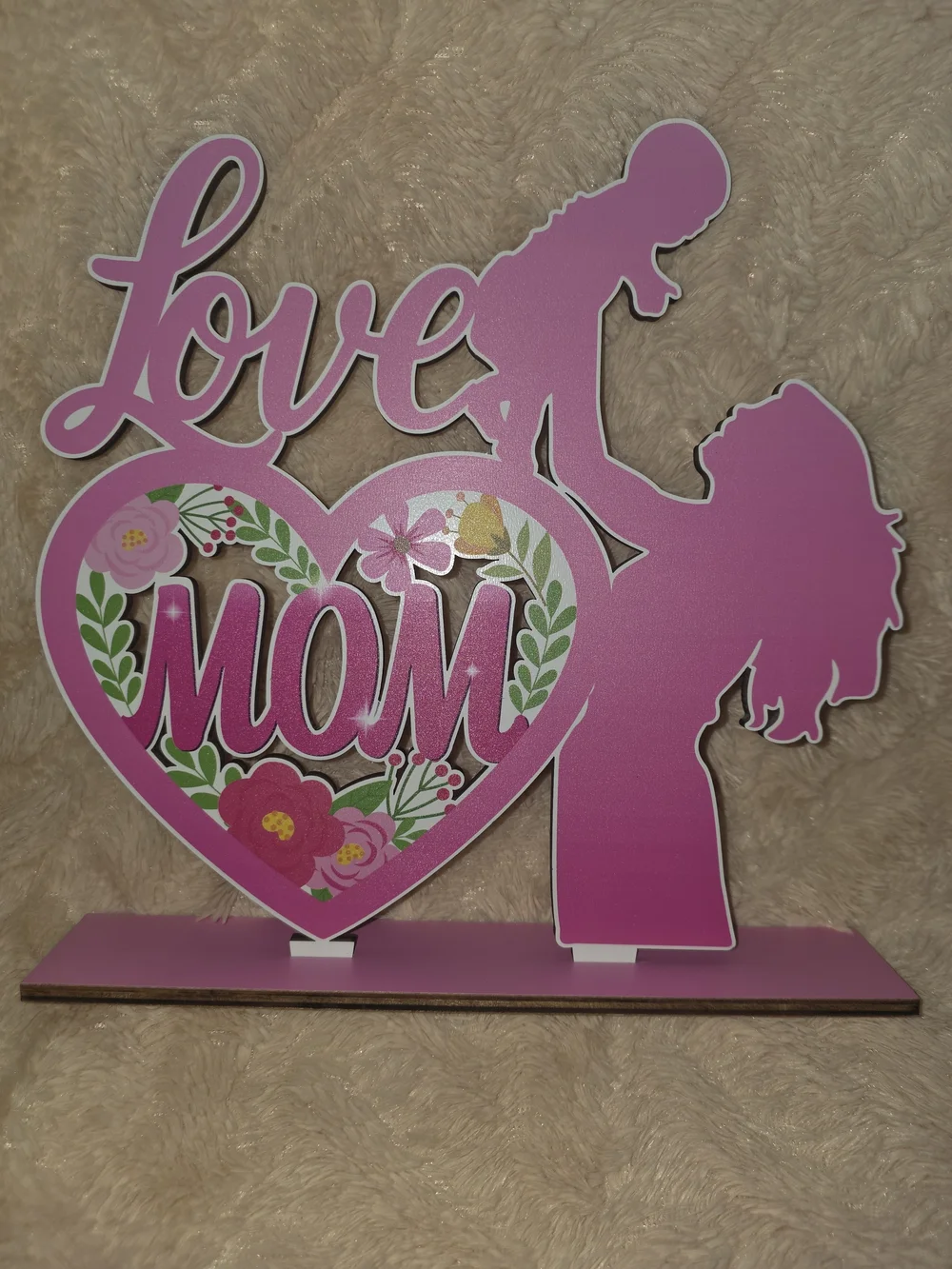Pink Mom Decorative Heart Tabletop Plaques - Best Mom Ever (6× avail.)